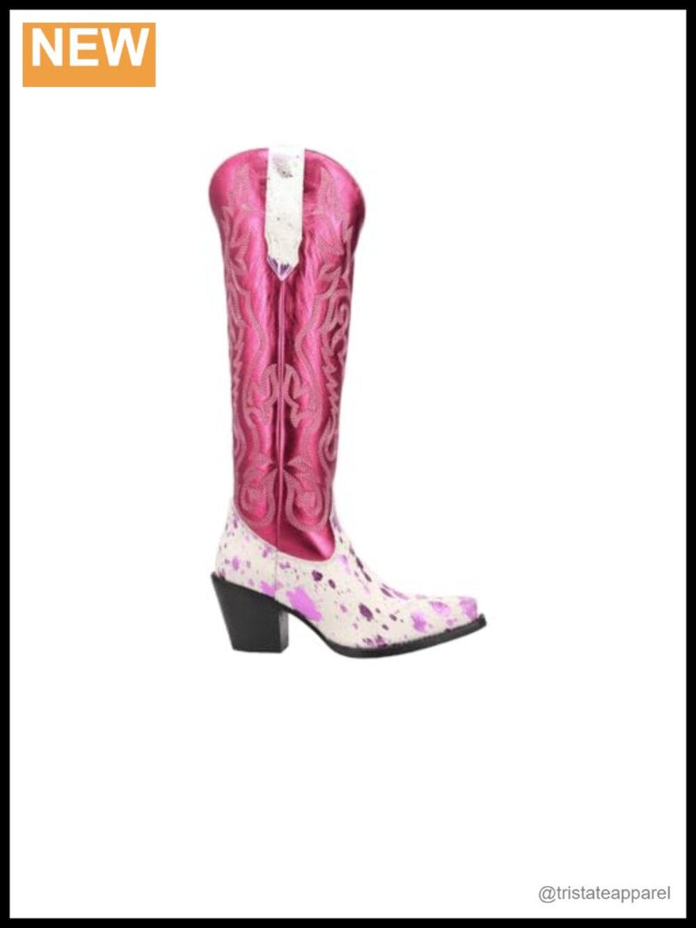 Dingo Women's Calf Hair Western Boots Over the Knee Block Heel Snip Toe